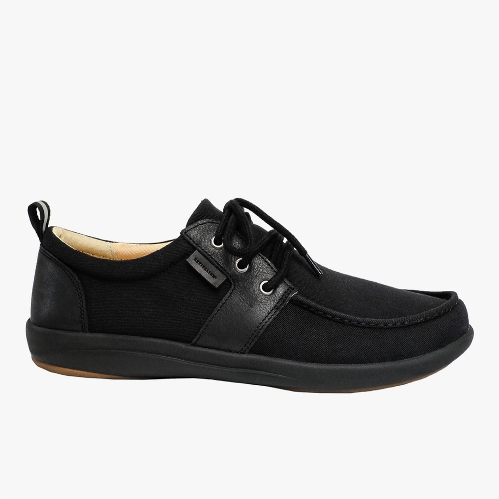 NIB REVITALIGN Men's Brewster Oxford Shoe Lace Up Leather / Fabric Size 7D Black